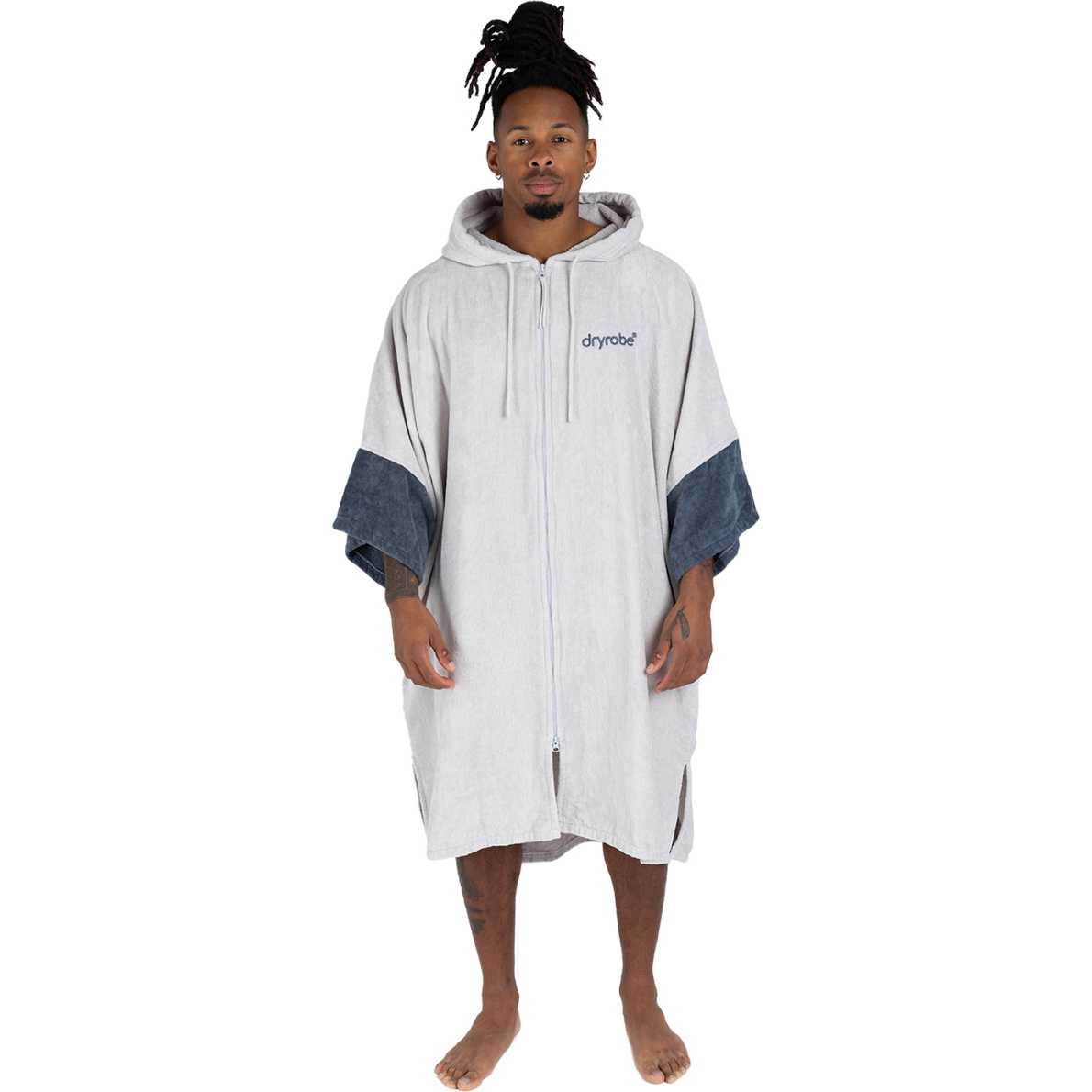 2026 Dryrobe Adult Hooded Zip Towel Robe FZORGTWLNC - Nimbus Cloud
